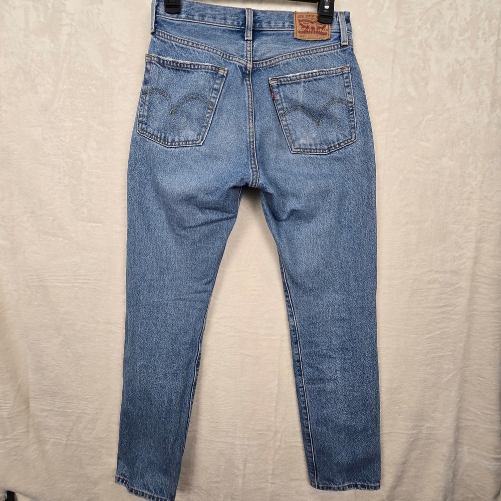 Levis 501 Original Fit Distressed Destroyed Jeans blue Wash‎  W25 L30 Women's